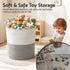 Cotton Rope Laundry Basket 47L – Foldable White & Grey with Handles