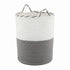 Cotton Rope Laundry Basket 47L – Foldable White & Grey with Handles