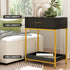 Artiss Bedside Table Drawers Side Table Shelf Storage Nightstand Black MASON