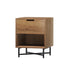 Bedside Table Drawers Side Table Shelf Storage Nightstand Rust Oak KRAVU