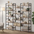 14‑Tier Industrial Display Shelf – Rustic Walnut, Metal Frame, 10kg Per Shelf