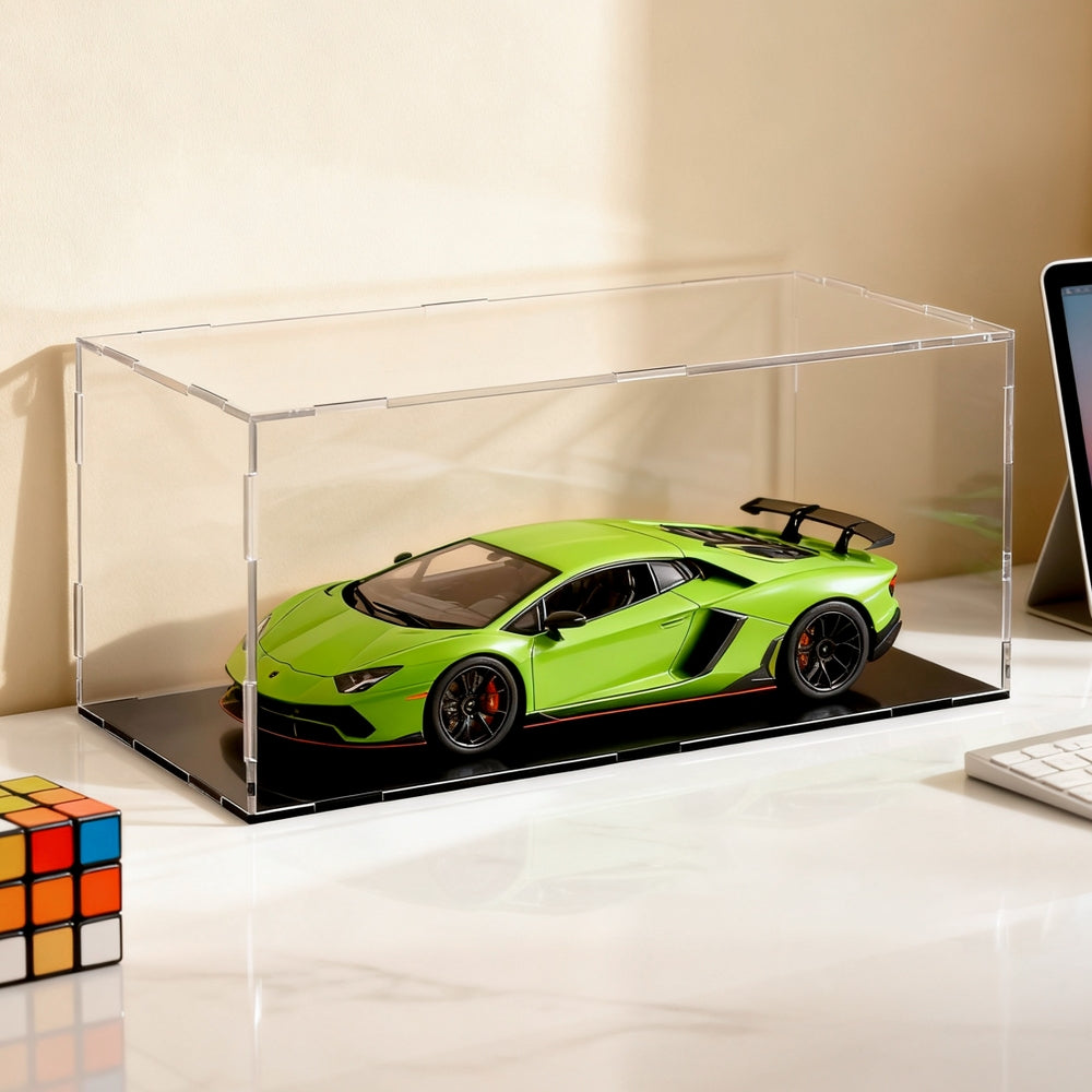 Clear Acrylic Display Case Dustproof Protection Box For Car Toys 15CM