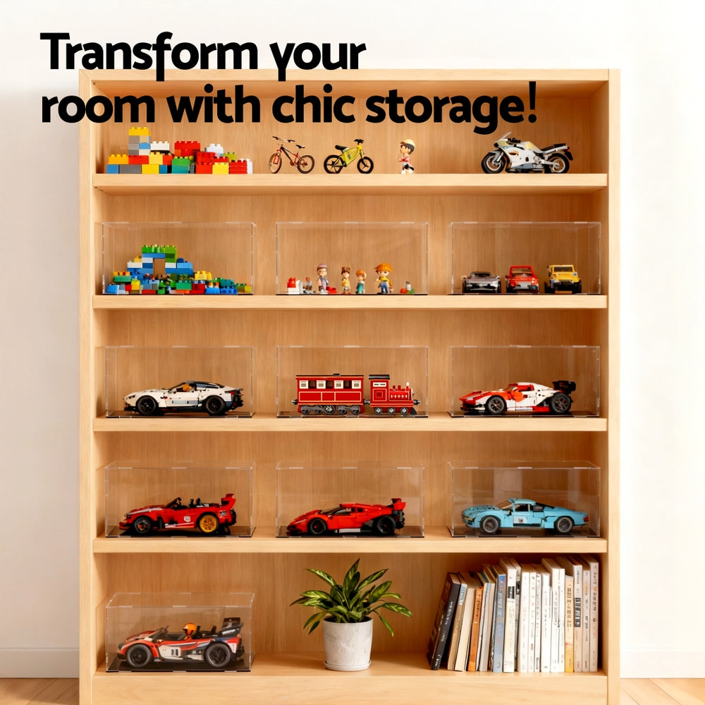 Clear Acrylic Display Case Dustproof Protection Box For Car Toys 15CM