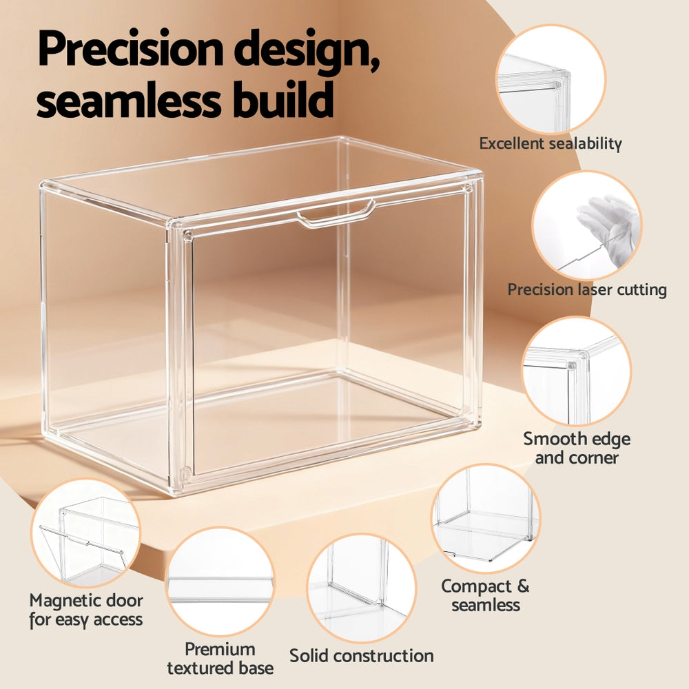 Clear Acrylic Display Case Dustproof Protection Box For Toys 27CM