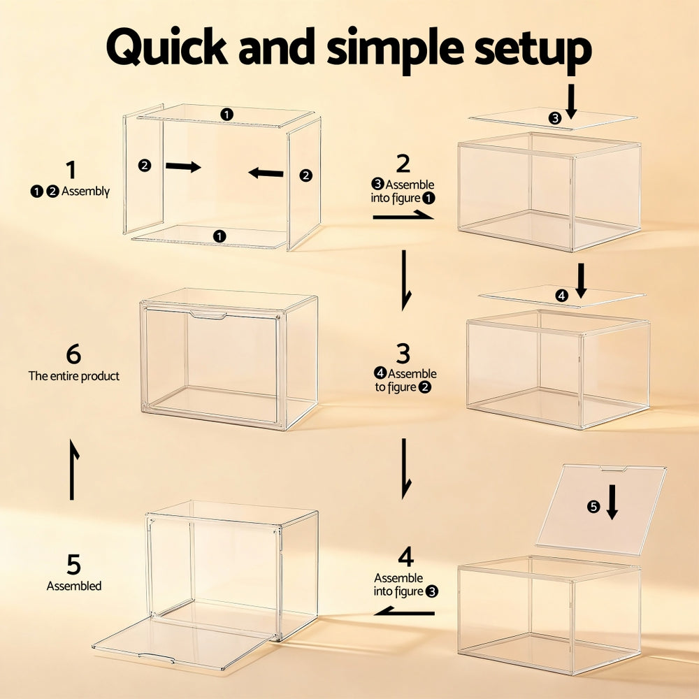 Clear Acrylic Display Case Dustproof Protection Box For Toys 27CM