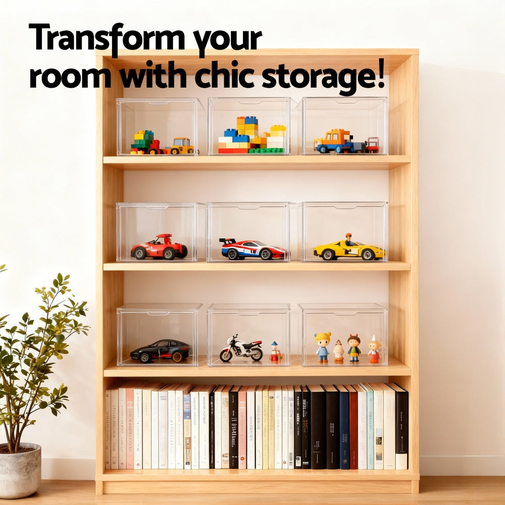 Clear Acrylic Display Case Dustproof Protection Box For Toys 27CM