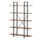 Display Shelf 5‑Tier 1.2m – Rustic Walnut & Black Metal Bookshelf