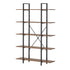 Display Shelf 5‑Tier 1.2m – Rustic Walnut & Black Metal Bookshelf