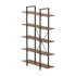 Display Shelf 5‑Tier 1.2m – Rustic Walnut & Black Metal Bookshelf