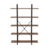 Display Shelf 5‑Tier 1.2m – Rustic Walnut & Black Metal Bookshelf
