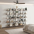Display Shelf 5‑Tier 1.2m – Rustic Walnut & Black Metal Bookshelf