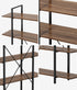 Display Shelf 5‑Tier 1.2m – Rustic Walnut & Black Metal Bookshelf