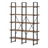 5‑Tier Industrial Display Shelf – Rustic Walnut, Metal Frame, 15kg Per Shelf