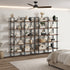 5‑Tier Industrial Display Shelf – Rustic Walnut, Metal Frame, 15kg Per Shelf