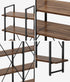 5‑Tier Industrial Display Shelf – Rustic Walnut, Metal Frame, 15kg Per Shelf