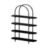 Bookshelf 4 Tier Arched Display Shelf Home Industrial Black