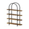 Bookshelf 4 Tier Arched Display Shelf Home Industrial Natural