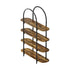Bookshelf 4 Tier Arched Display Shelf Home Industrial Natural