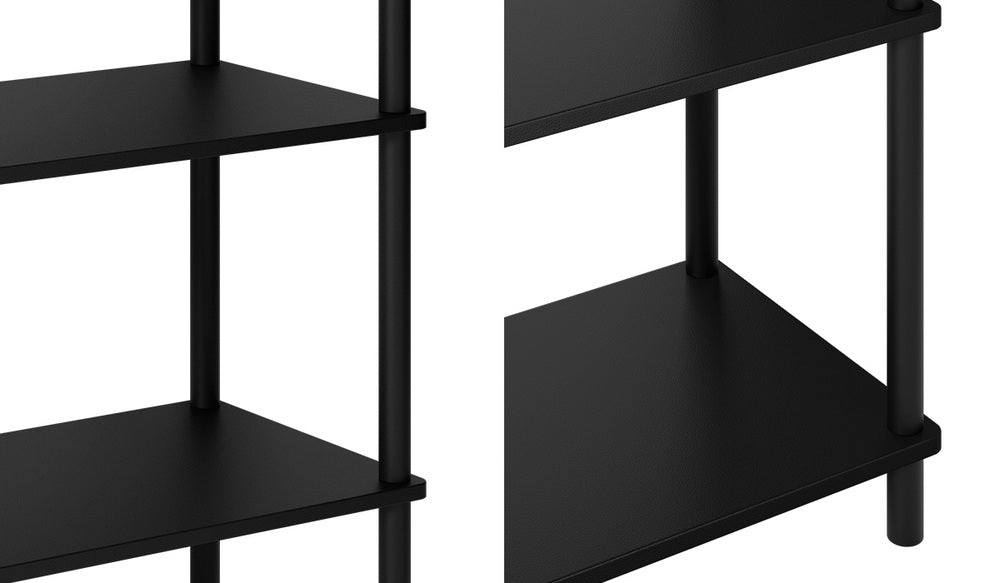 Display Shelf 5 Tier Bookshelf Storage Rack Black
