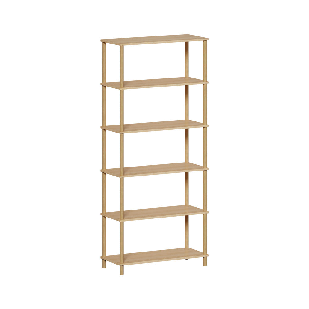 Display Shelf 5 Tier Bookshelf Storage Rack Natural