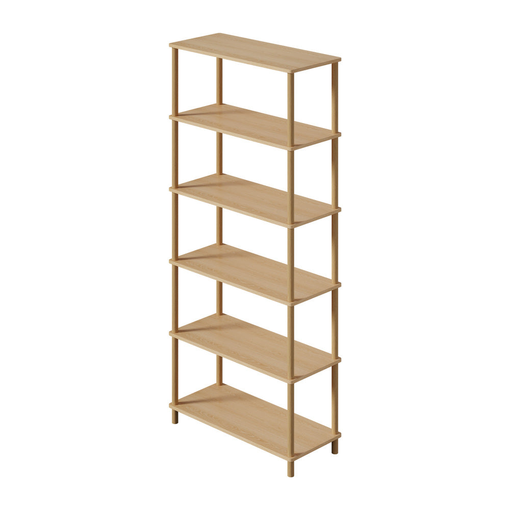 Display Shelf 5 Tier Bookshelf Storage Rack Natural