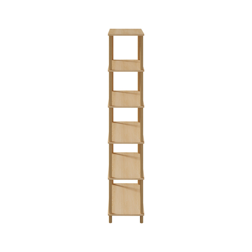 Display Shelf 5 Tier Bookshelf Storage Rack Natural