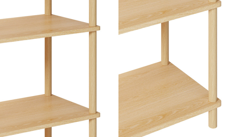 Display Shelf 5 Tier Bookshelf Storage Rack Natural