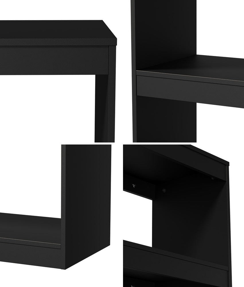 5 Tier Bookshelf Display Shelf Open Storage Cabinet Black