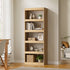 Oikiture 5 Tier Bookshelf 160cm, Open Display Shelf Storage Cabinet Unit Natural