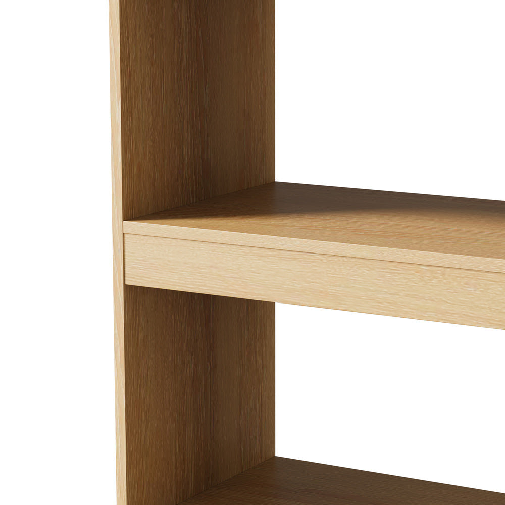 Oikiture 5 Tier Bookshelf 160cm, Open Display Shelf Storage Cabinet Unit Natural