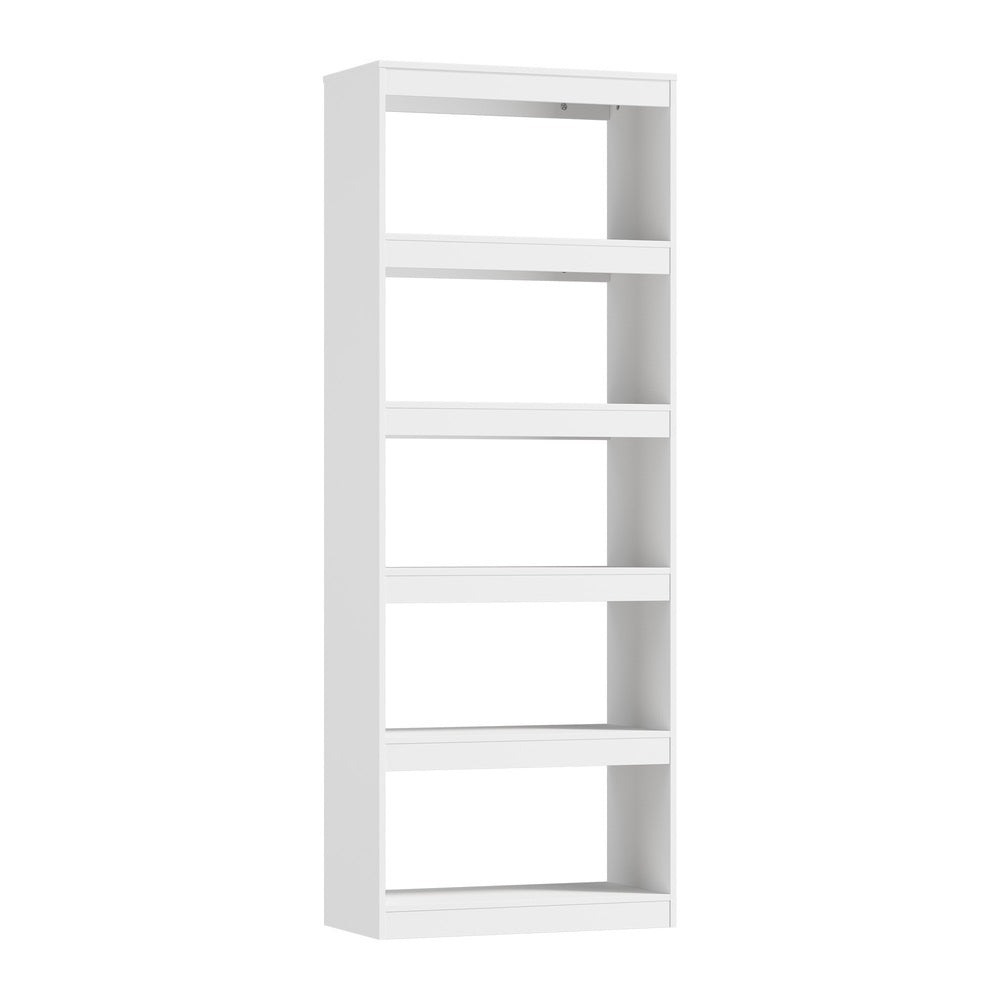 Oikiture 5 Tier Bookshelf 160cm, Open Display Shelf Storage Cabinet Unit, White