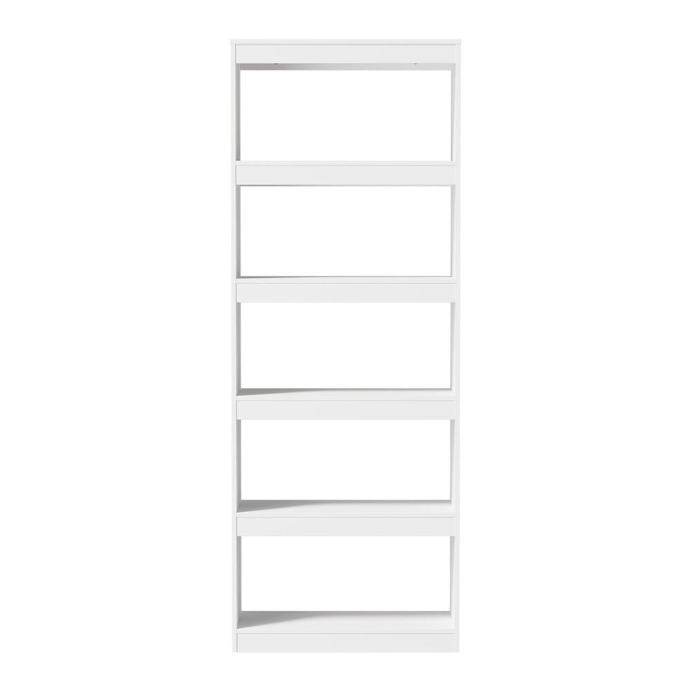 Oikiture 5 Tier Bookshelf 160cm, Open Display Shelf Storage Cabinet Unit, White