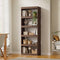 5 Tier Bookshelf Display Shelf Open Storage Cabinet Walnut