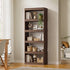 5 Tier Bookshelf Display Shelf Open Storage Cabinet Walnut