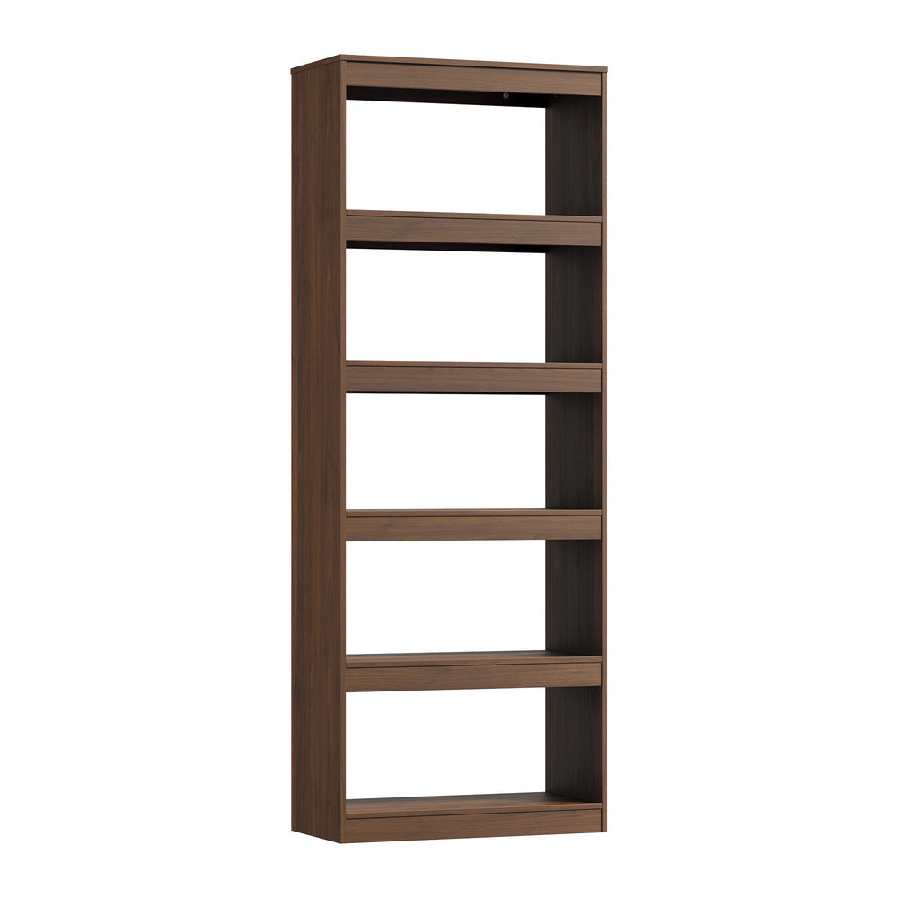 5 Tier Bookshelf Display Shelf Open Storage Cabinet Walnut