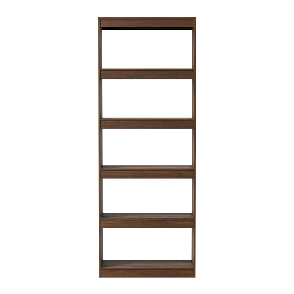 5 Tier Bookshelf Display Shelf Open Storage Cabinet Walnut