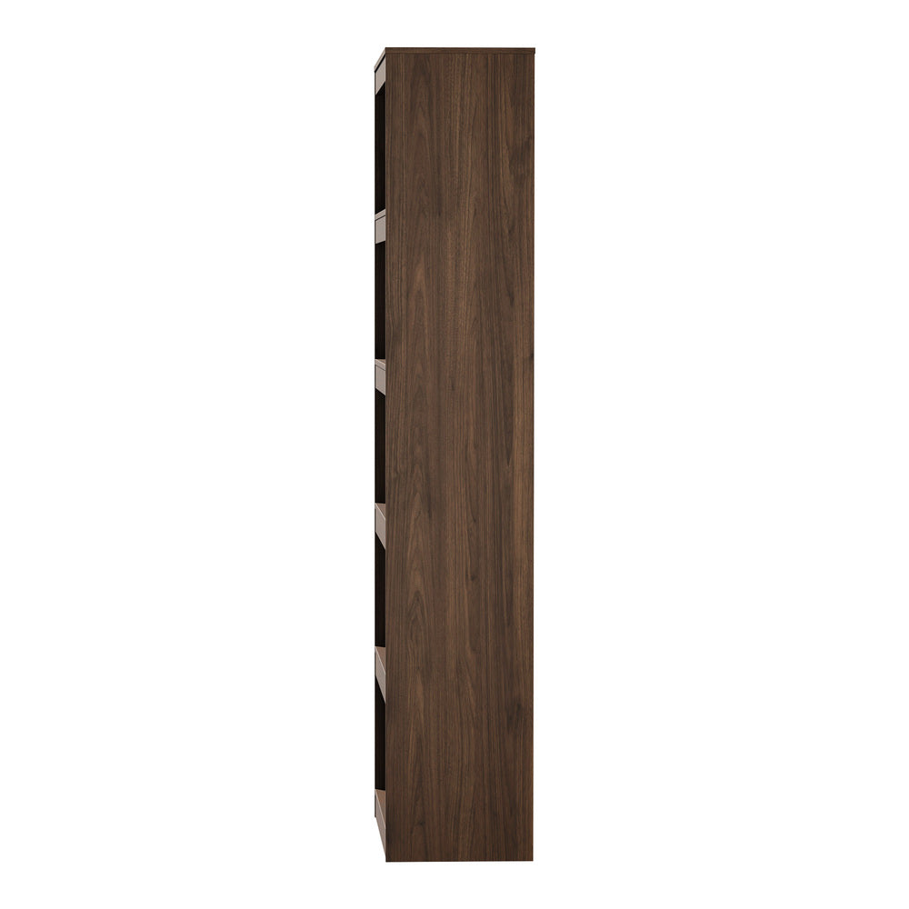 5 Tier Bookshelf Display Shelf Open Storage Cabinet Walnut