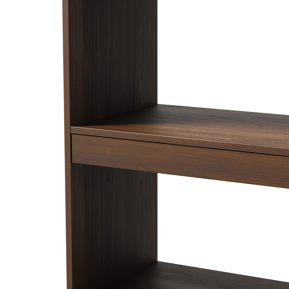 5 Tier Bookshelf Display Shelf Open Storage Cabinet Walnut
