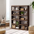 5 Tier Bookshelf Display Shelf Open Storage Cabinet Walnut