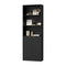 Tall Bookcase Display Shelf 2 Door Adjustable Cabinet Black