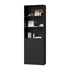 Tall Bookcase Display Shelf 2 Door Adjustable Cabinet Black