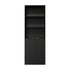 Tall Bookcase Display Shelf 2 Door Adjustable Cabinet Black