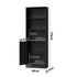 Tall Bookcase Display Shelf 2 Door Adjustable Cabinet Black