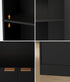 Tall Bookcase Display Shelf 2 Door Adjustable Cabinet Black