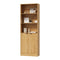 Tall Bookcase Display Shelf 2 Door Adjustable Cabinet Natural