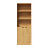 Tall Bookcase Display Shelf 2 Door Adjustable Cabinet Natural