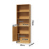 Tall Bookcase Display Shelf 2 Door Adjustable Cabinet Natural