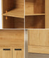 Tall Bookcase Display Shelf 2 Door Adjustable Cabinet Natural