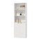 Tall Bookcase Display Shelf 2 Door Adjustable Cabinet White