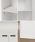 Tall Bookcase Display Shelf 2 Door Adjustable Cabinet White